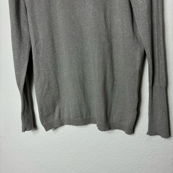 NWT Worthington Metallic/Grey Long Sleeve Turtleneck Sweater Large - Picture 4 of 8